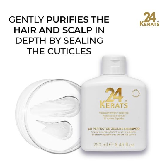 Balancing Shampoo with Zeolite – pH 4.0–5.0 | Volcanic Mineral Formula | Deeply Purifies Scalp & Hair | Cuticle Sealing | 8.45 fl oz | Sulfate-Free, Silicone-Free, Paraben-Free